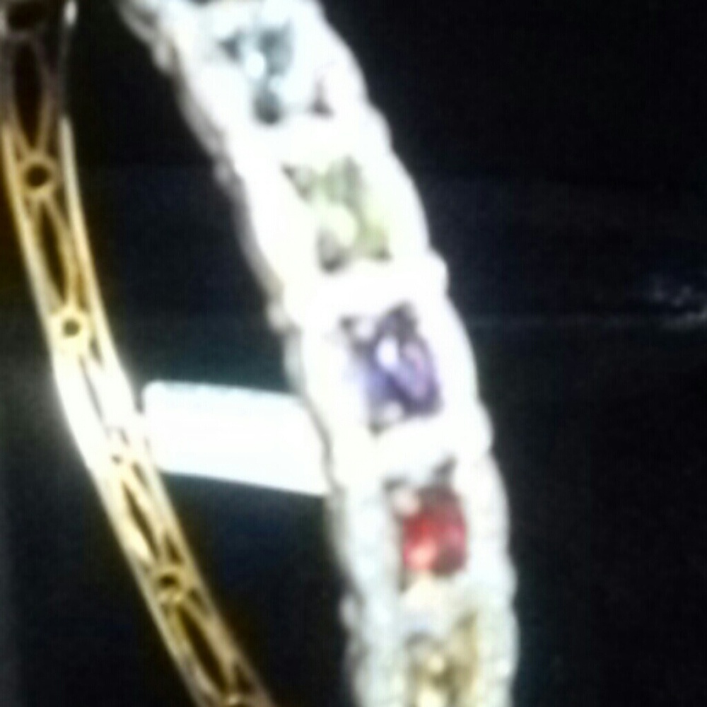 Multi Gemstone Sterling BRACELET R signed